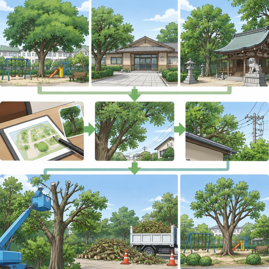 西条市・今治市の地域施設の伐採・剪定に対応