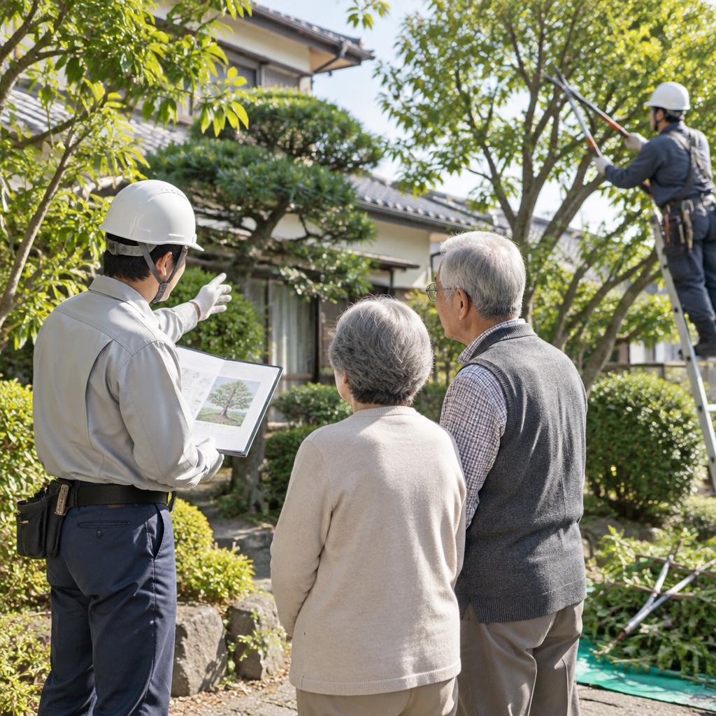 伐採・剪定は内容をご説明してから。ご両親の家を丁寧に整えます