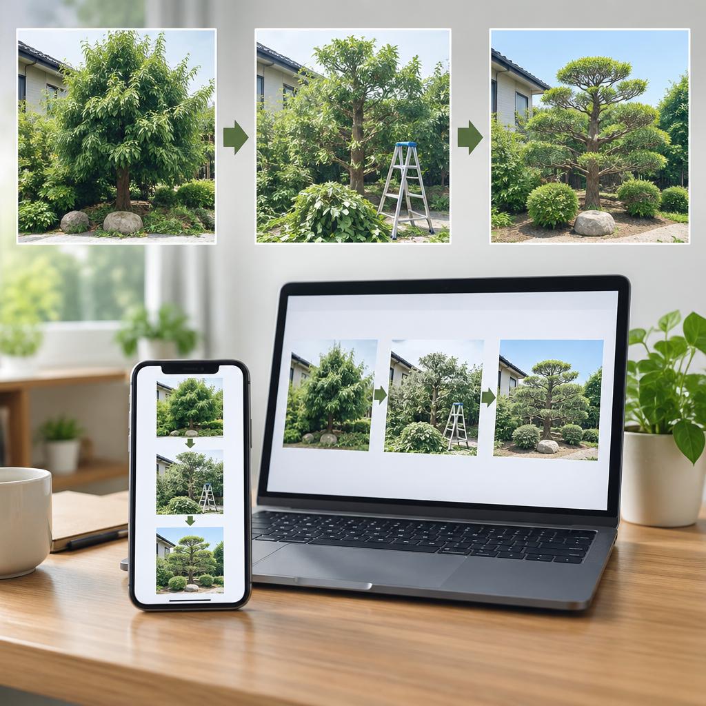 離れていても作業の様子がわかる。写真でしっかりご報告