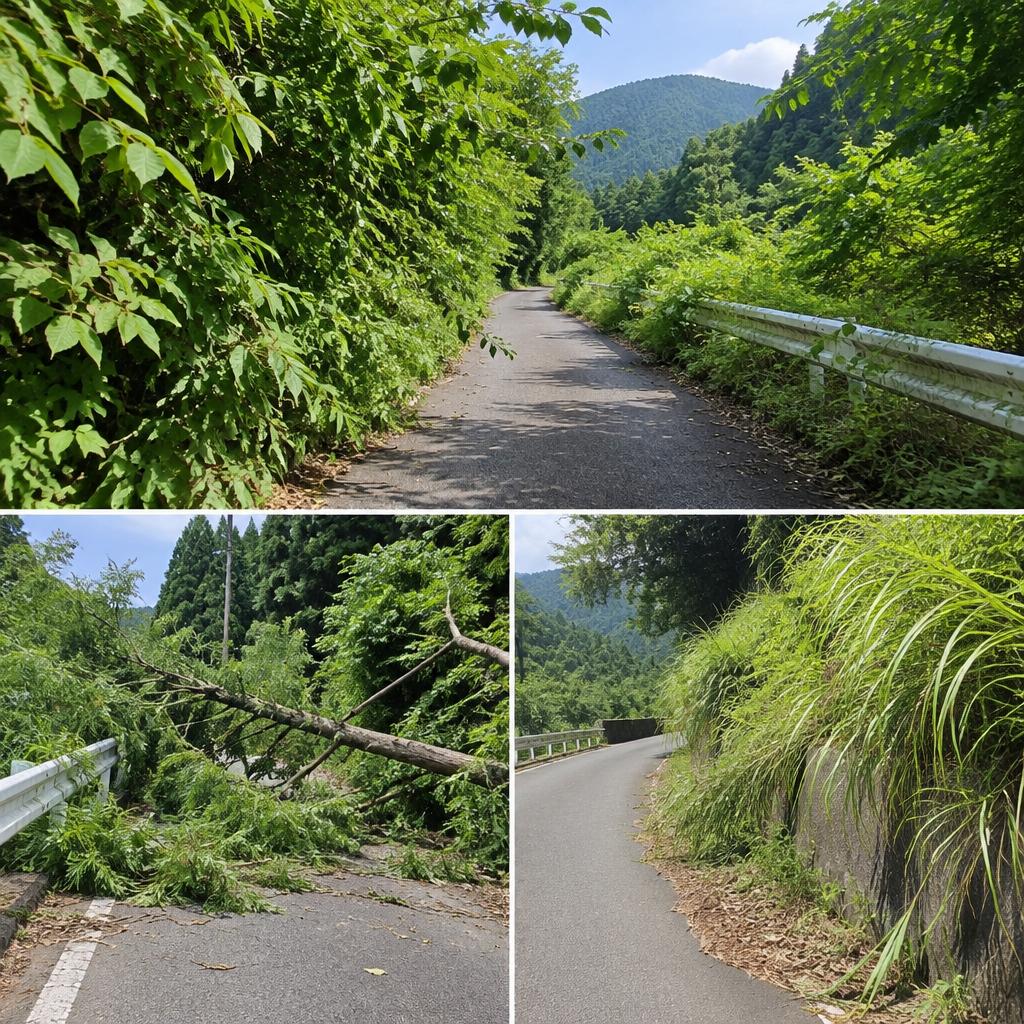 通行を妨げる草・倒木、そのままにしていませんか？